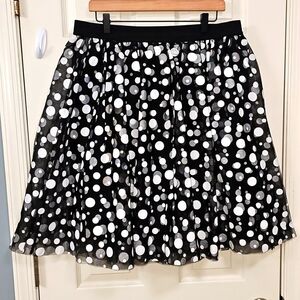 Tulle Black White A-Line Skirt Elegant Wear Office Business Casual Career